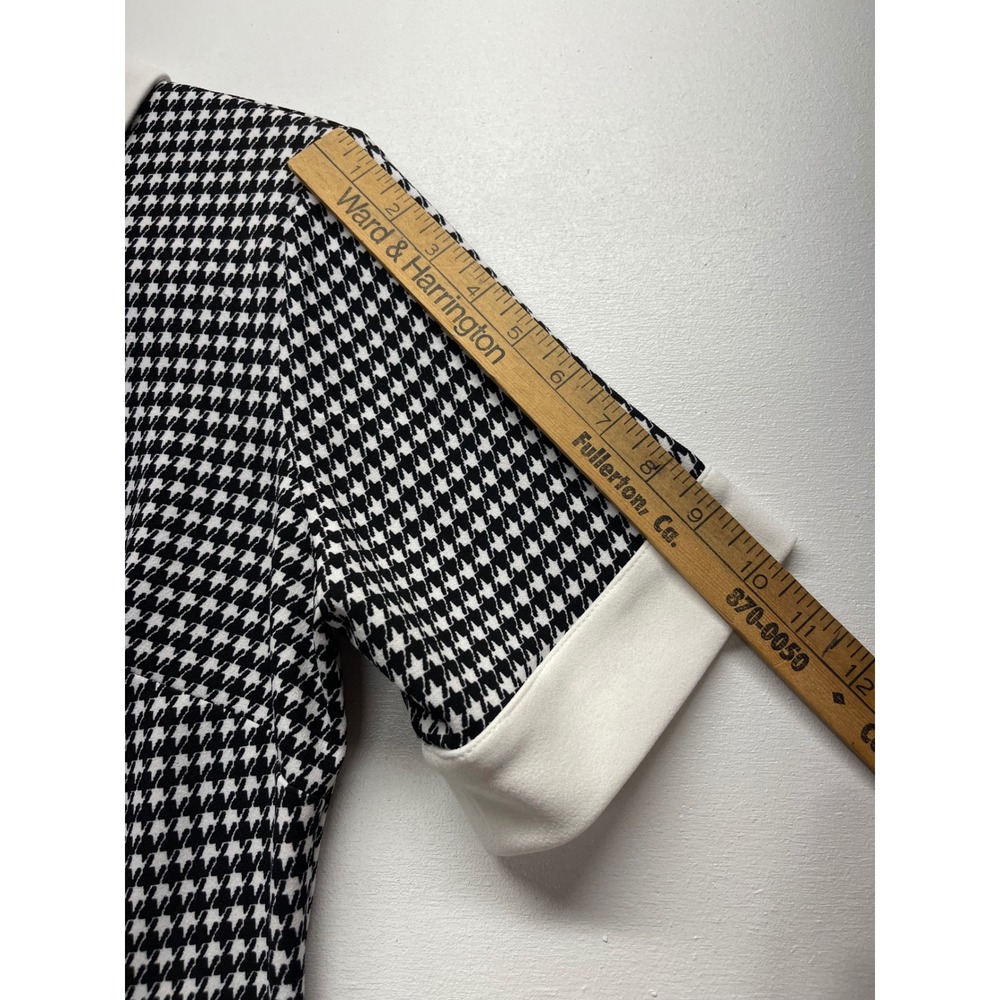 Shelby Palmer Houndstooth Peter Pan Collar Dress Womens Size 10 Black White - Picture 7 of 7